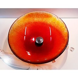 Glaswaschtisch Cimborasso 42  orange, einzigartig, Unikat, handgefertigt Glaswaschtisch Cimborasso 42